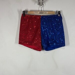 Suicide Squad Red and Blue Sequin Shorts size medium